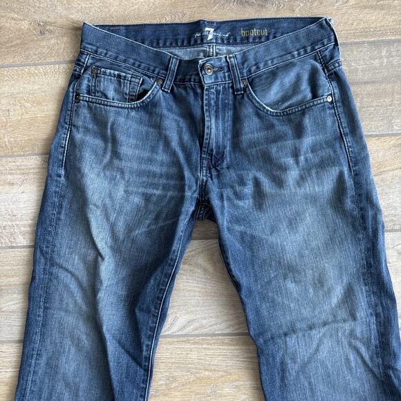 7 For All Mankind Womens Size 32 Jeans Bootcut 100% Cotton Medium Wash Wide Leg - Picture 3 of 16